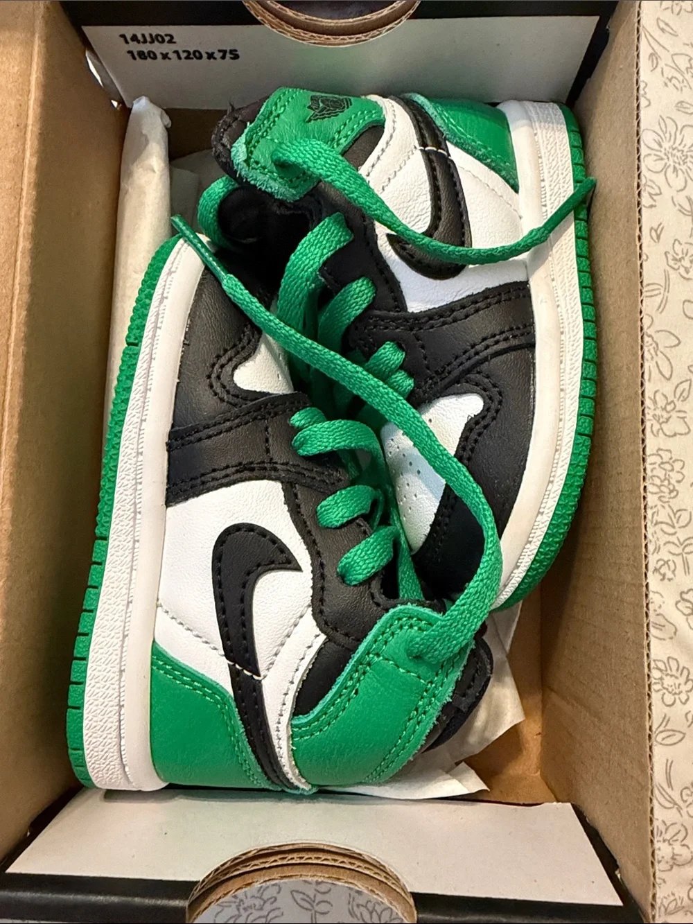 Nike Kids Green, Black & White High-Top Sneakers